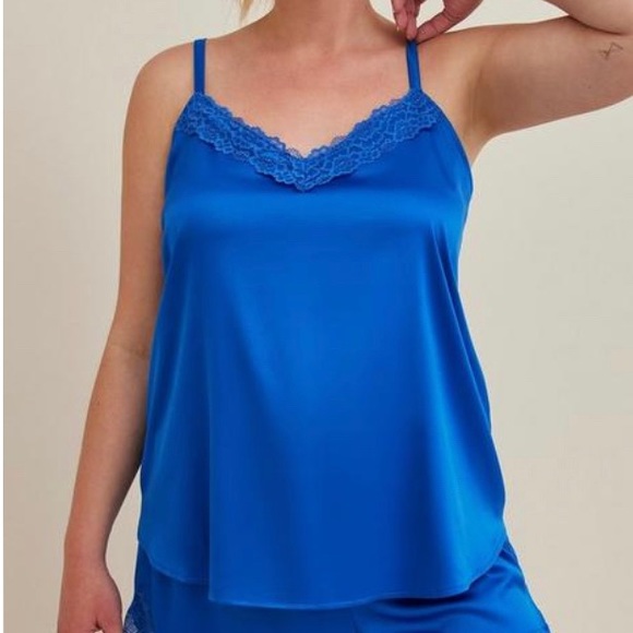 NWT Torrid Cobalt Electric Blue Cami Lace Trim Sleep 1 - Picture 1 of 6
